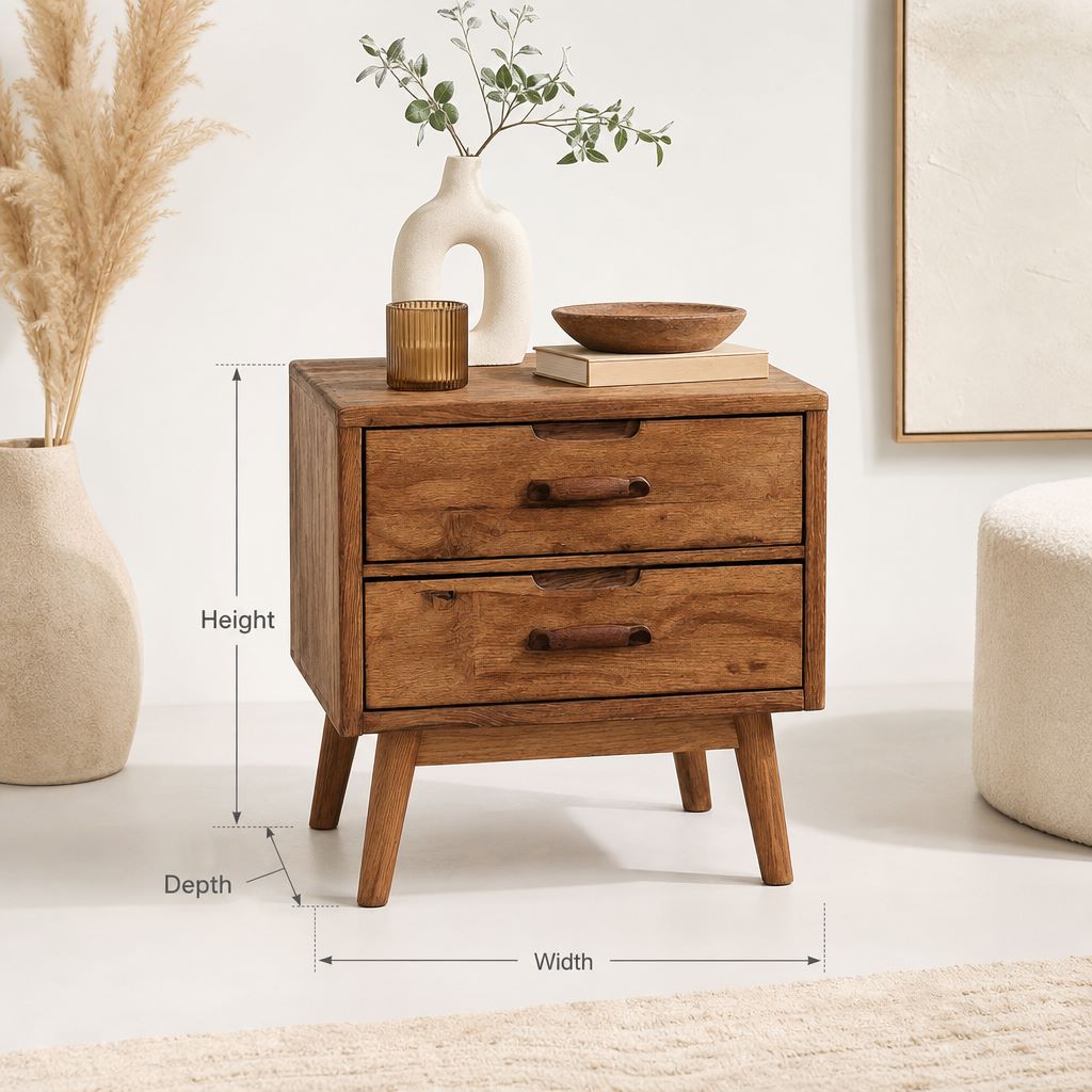 Nightstand Size Guide: Exact Dimensions for Every Bed & Room