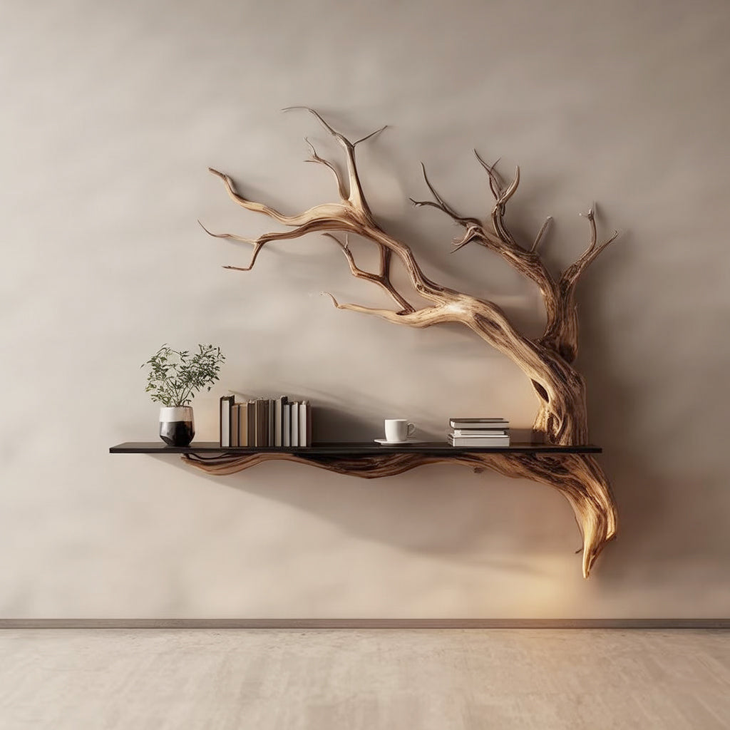 Tree Branch Shelf: How to Style Natural Wood Shelves
