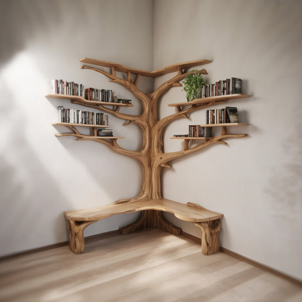 Corner Tree Bookshelf: The Best Space-Saving Solution for Small Rooms - Ashdeco