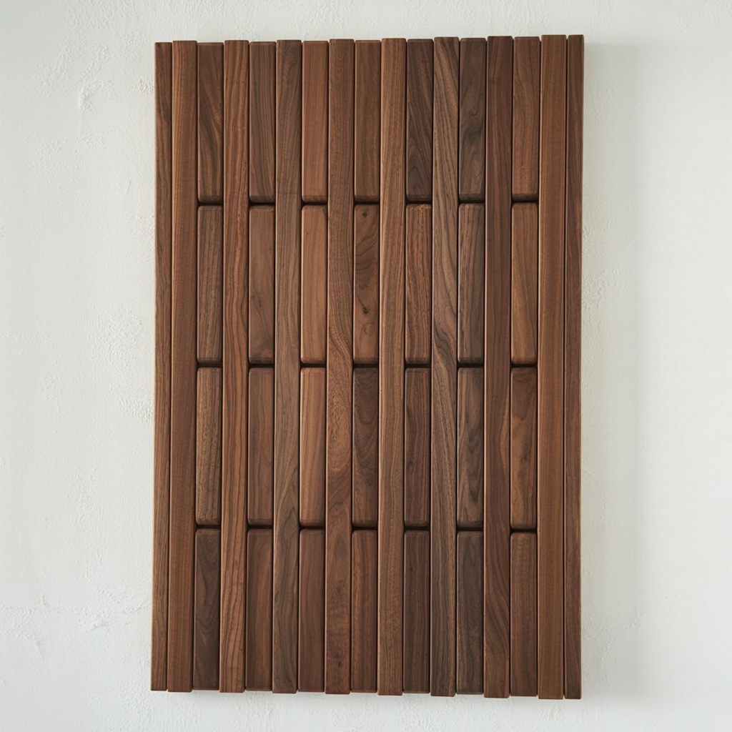 Walnut Piano Coat Rack Wall Mount β Rustic Wood Hooks & Key Holder