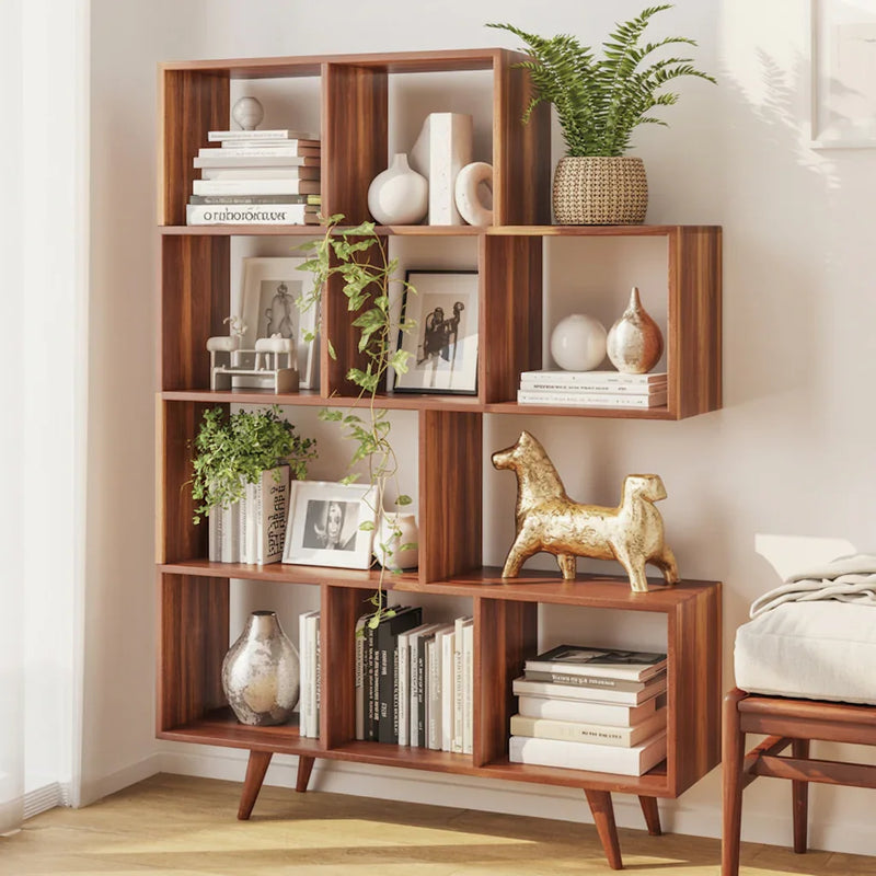 Handcrafted Wooden Bookshelf – Solid Wood Storage & Display Shelf