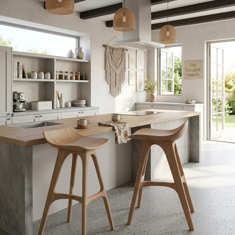 Organic bar stool in premium solid wood