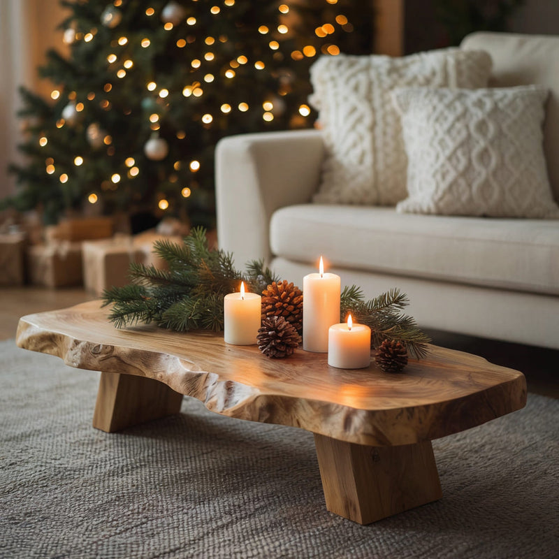 Live-edge centerpiece table crafted from solid wood