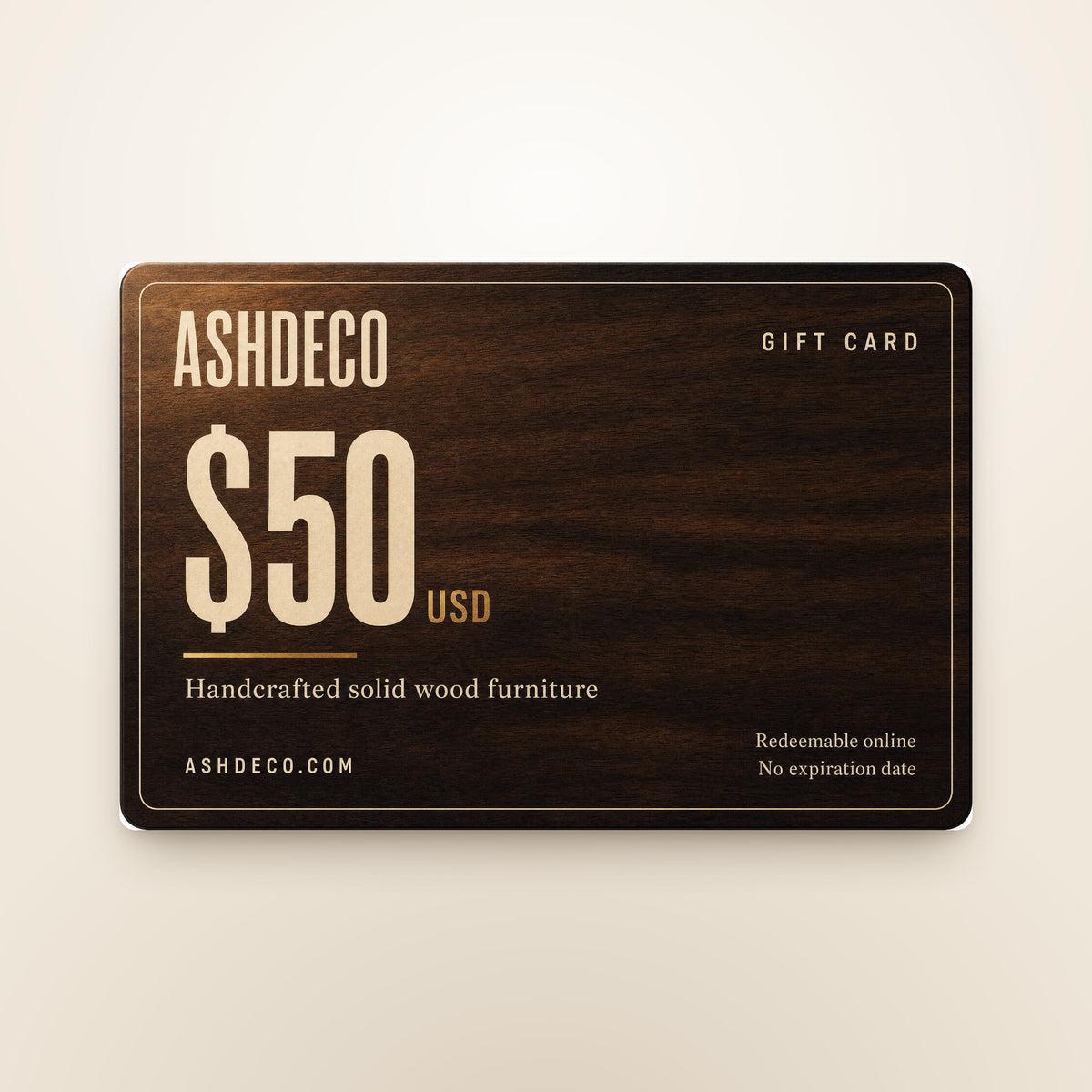 Ashdeco gift card $50