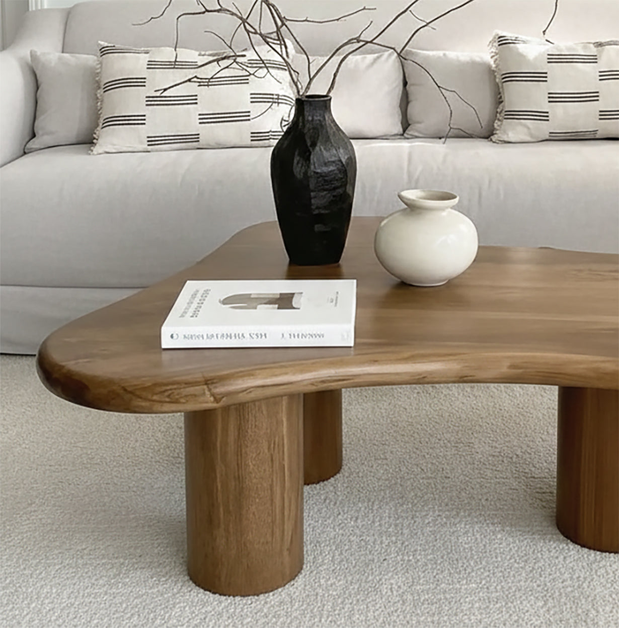 Solid Wood Organic Coffee Table – Handcrafted Live Edge Centerpiece for Living Room
