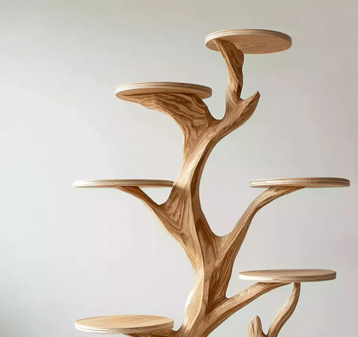 Mid-Century Wooden Cat Tree Tower – Stylish Living Room Cat Furniture