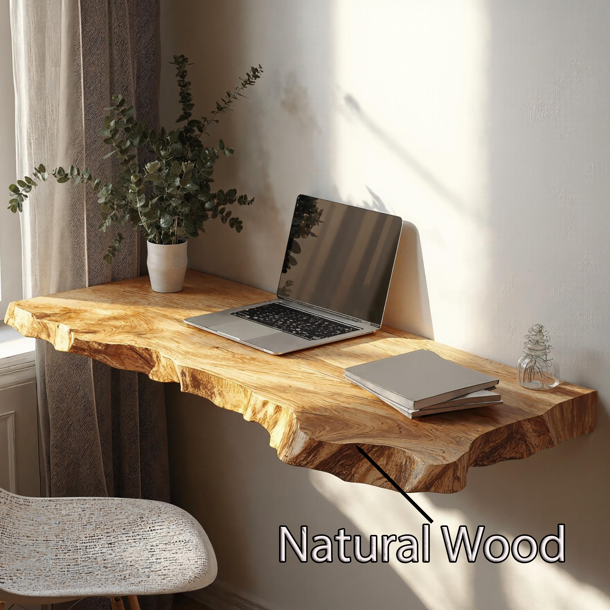 Farmhouse Solid Wood Floating Desk For Cozy And Functional Spaces SILDTFLD031