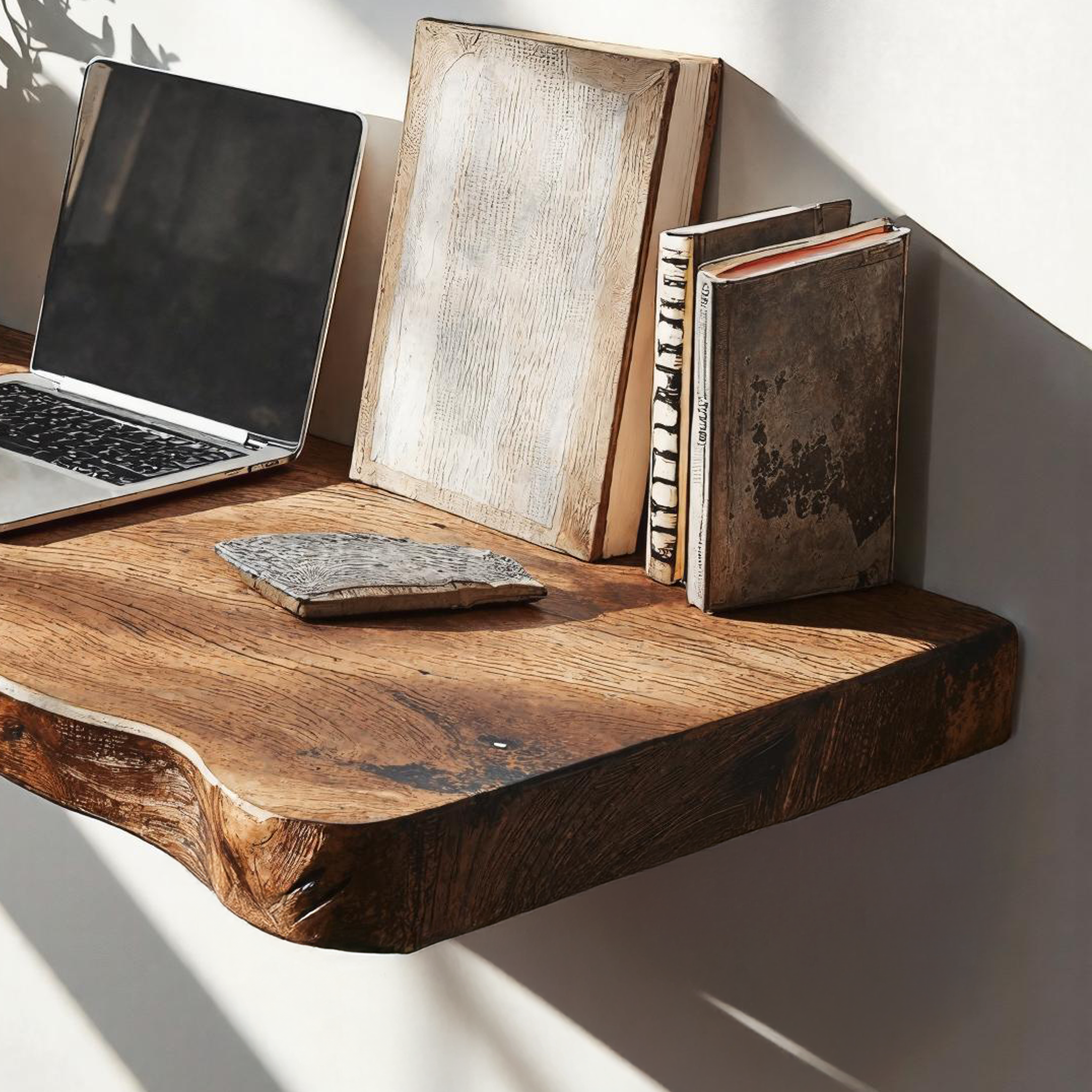 Rustic Wooden Floating Table For Practical Furniture Choices SILDTFLD026