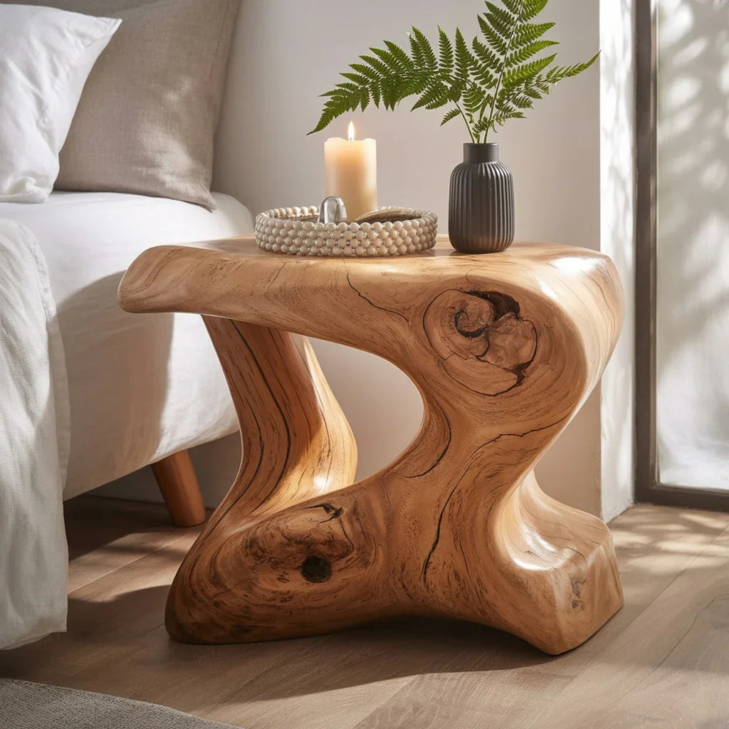 Rustic Farmhouse Bedside Table – Handmade Wooden Nightstand with Drawe