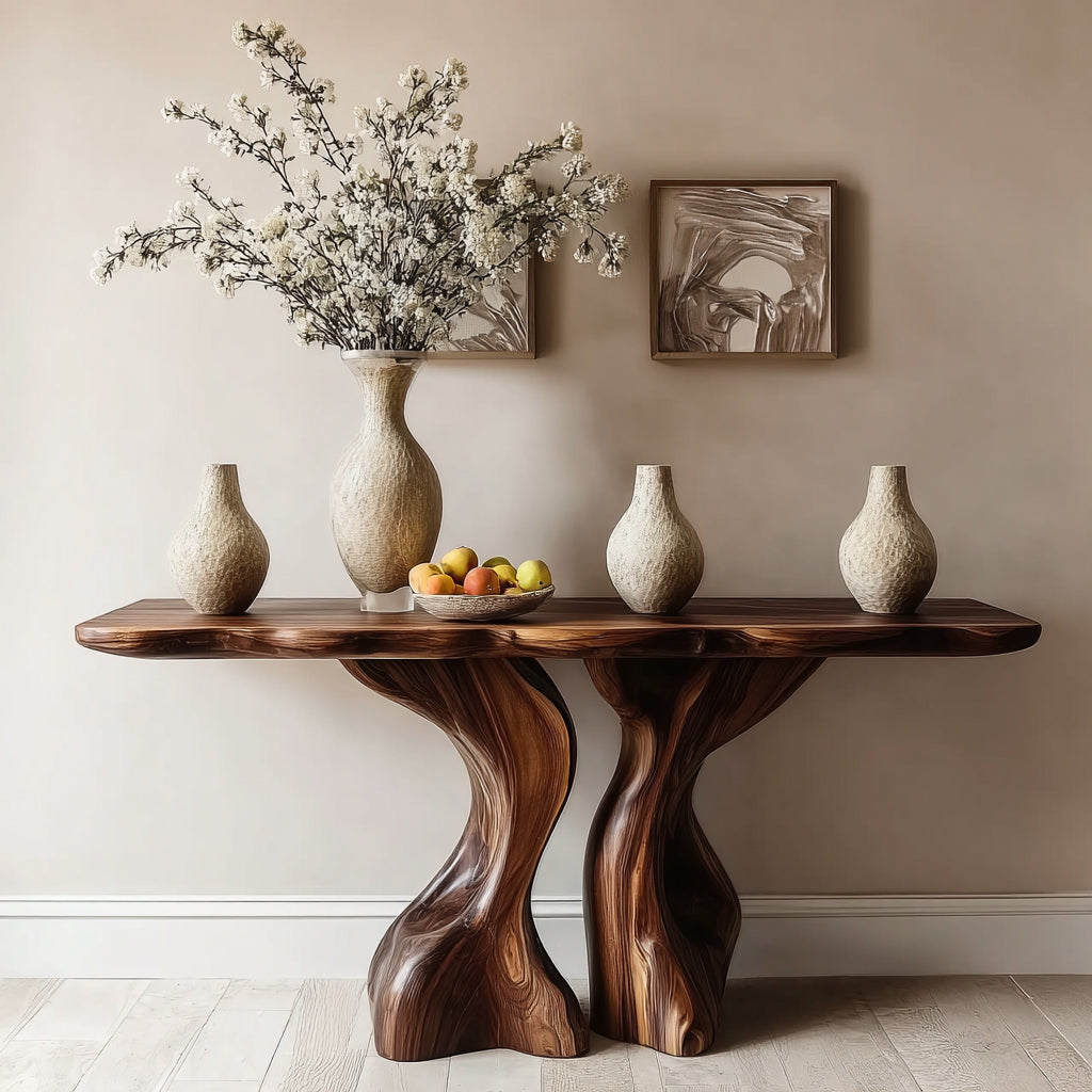 Handcrafted Entryway Table – Handmade Live Edge Console Furniture
