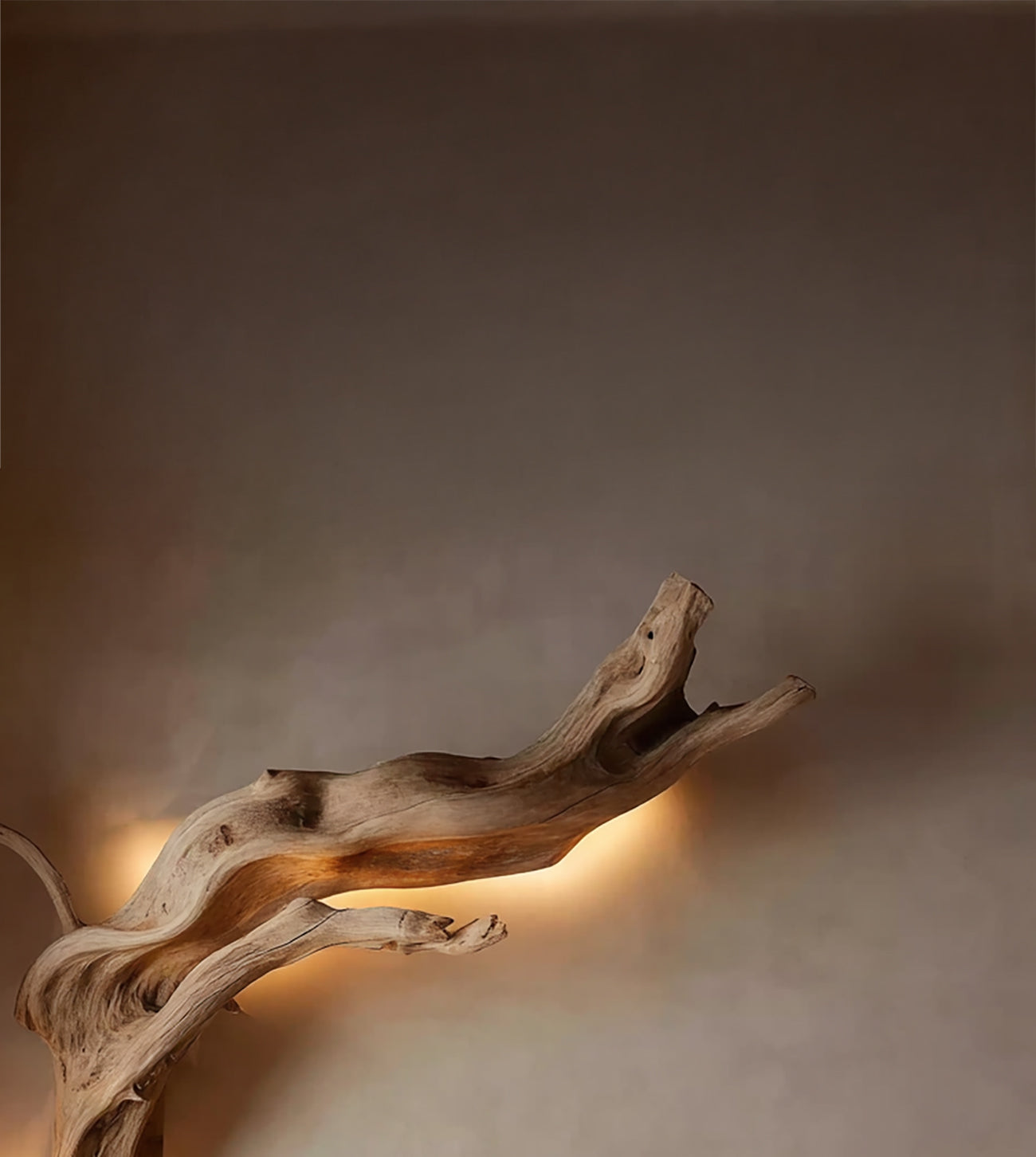 Driftwood Wall Sconce β Handcrafted Rustic Wooden Wall Lamp