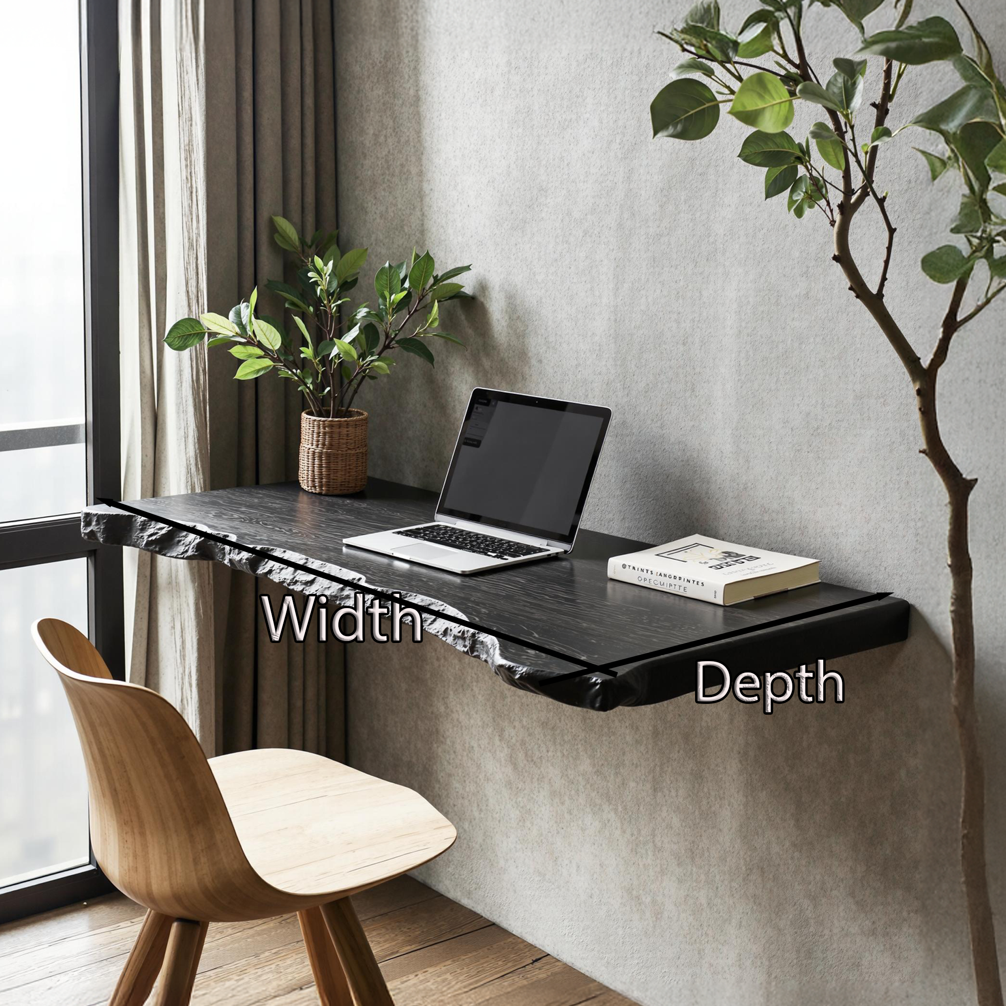 Rustic Wooden Floating Table For Cozy Bedroom Furniture SILDTFLD010