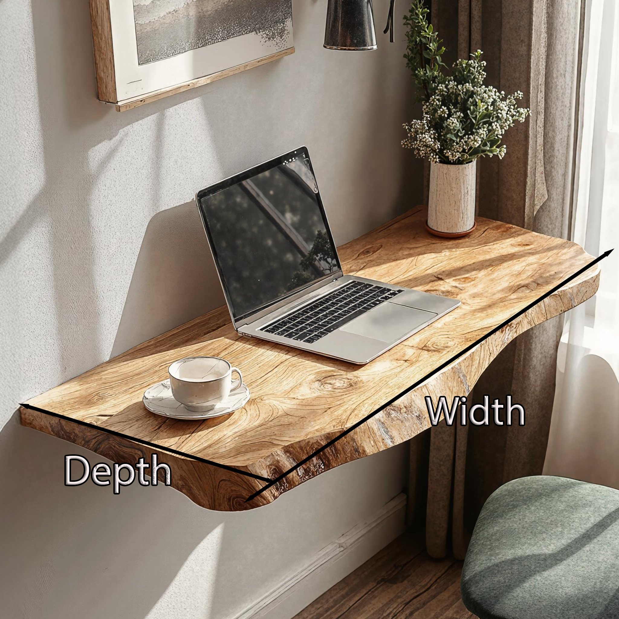 Rustic Wooden Floating Table For Serene Bedroom Inspiration SILDTFLD034