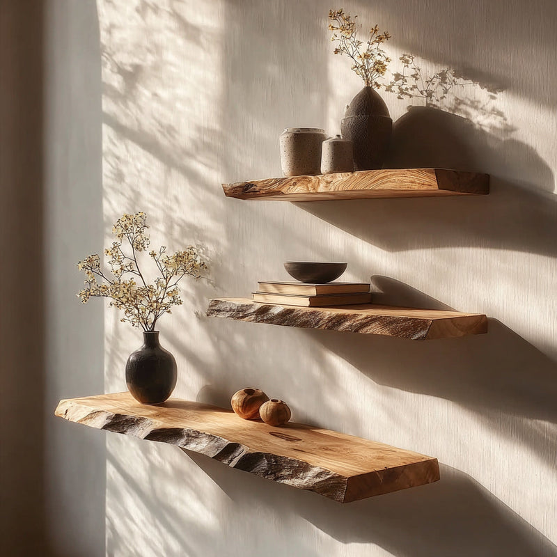 Floating Shelves Examples How to Stagger Floating Shelves: Layout Guide with Examples | Ashdeco