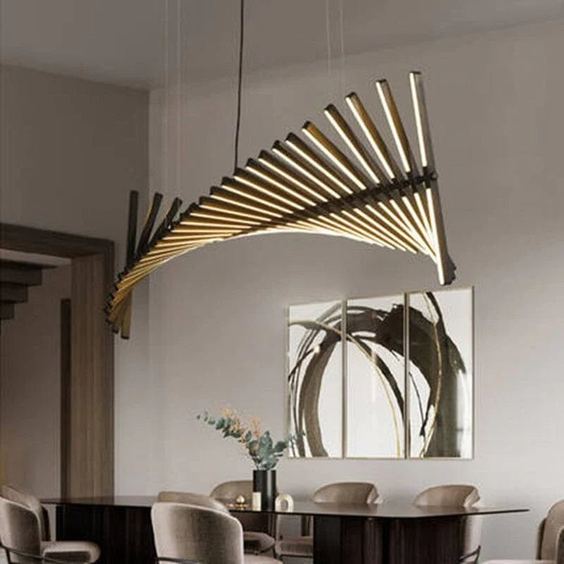 Elegant Spiral Rib Chandelier