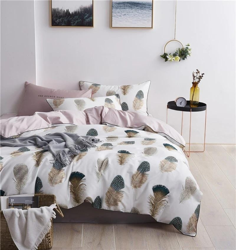 Elegant Feather Duvet Cover Set