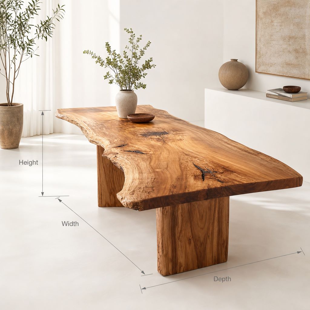 Handmade Live Edge Dining Table – Custom Solid Wood Farmhouse Furniture