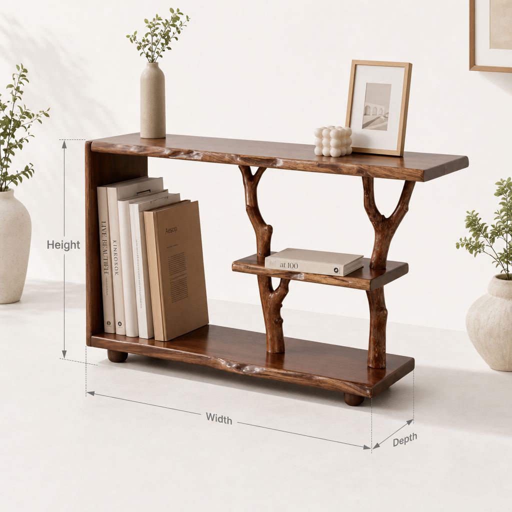 Driftwood Tree Branch Nightstand – Handcrafted Solid Wood Table