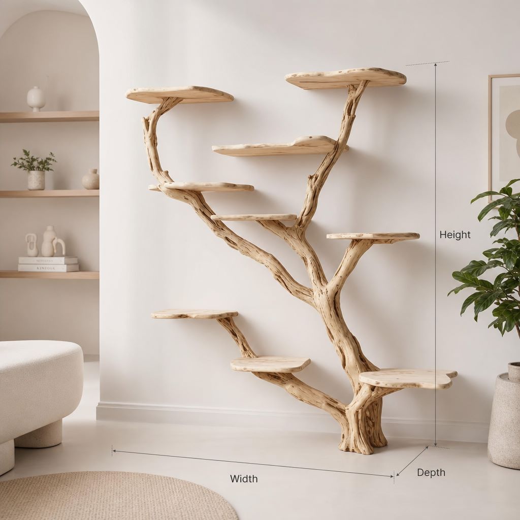Handcrafted Wooden Cat Tree Tower – Large Solid Wood Cat Furniture
