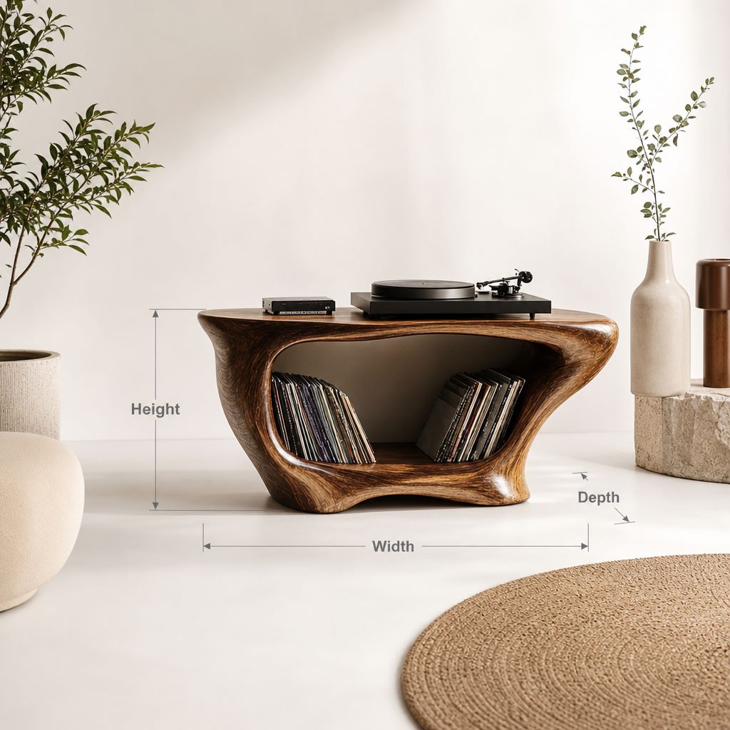 Farmhouse Style Record Stand For Entryway Design