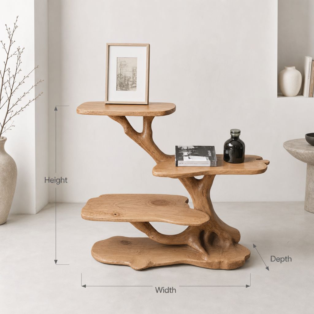 Organic Solid Wood Nightstand – Handcrafted Live Edge Bedside Table