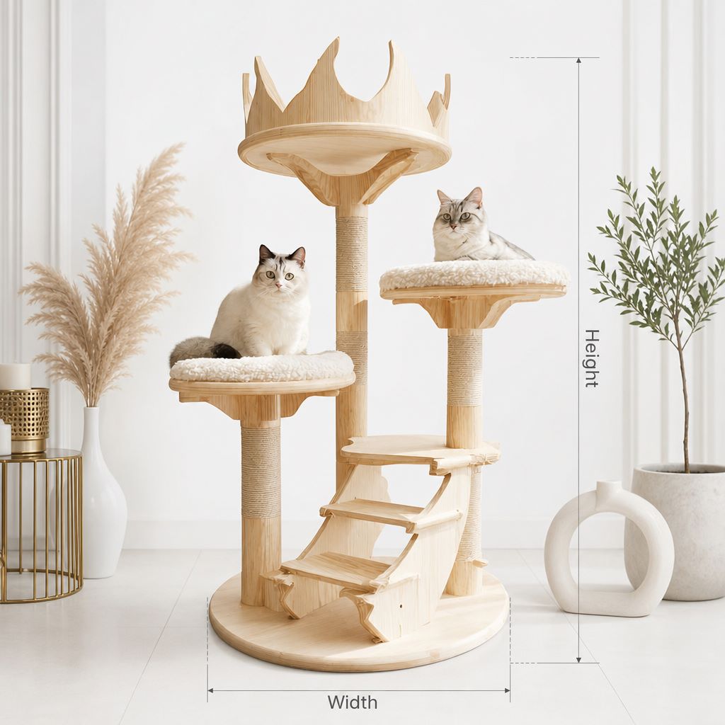 Ashdeco Cat Tree – Natural Real Wood Branch & Wicker Design