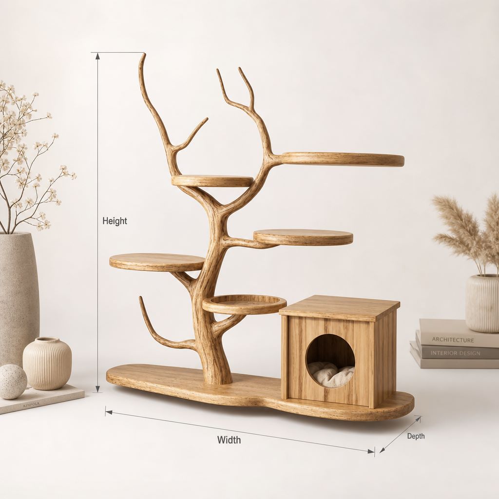 Midcentury Wooden Tree Cat Climbing Furniture Home