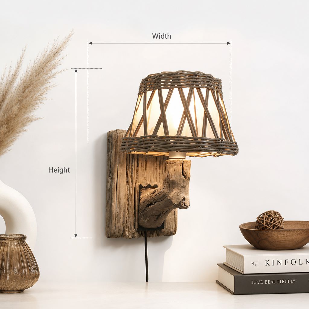 Driftwood Wall Light, Unique Driftwood Sconce, Living Room Wall Light, Hanging Lamp
