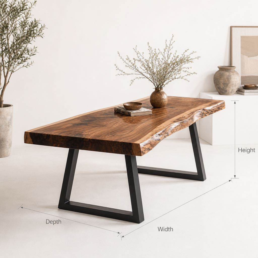 Solid Wood Dining Table – Modern Minimalist Kitchen Table