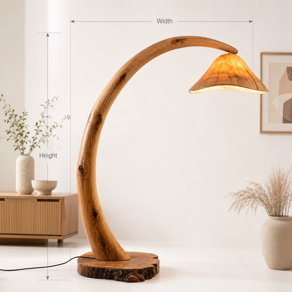 Crescent Arc Nursery Mushroom Floor Lamp with Translucent Glow