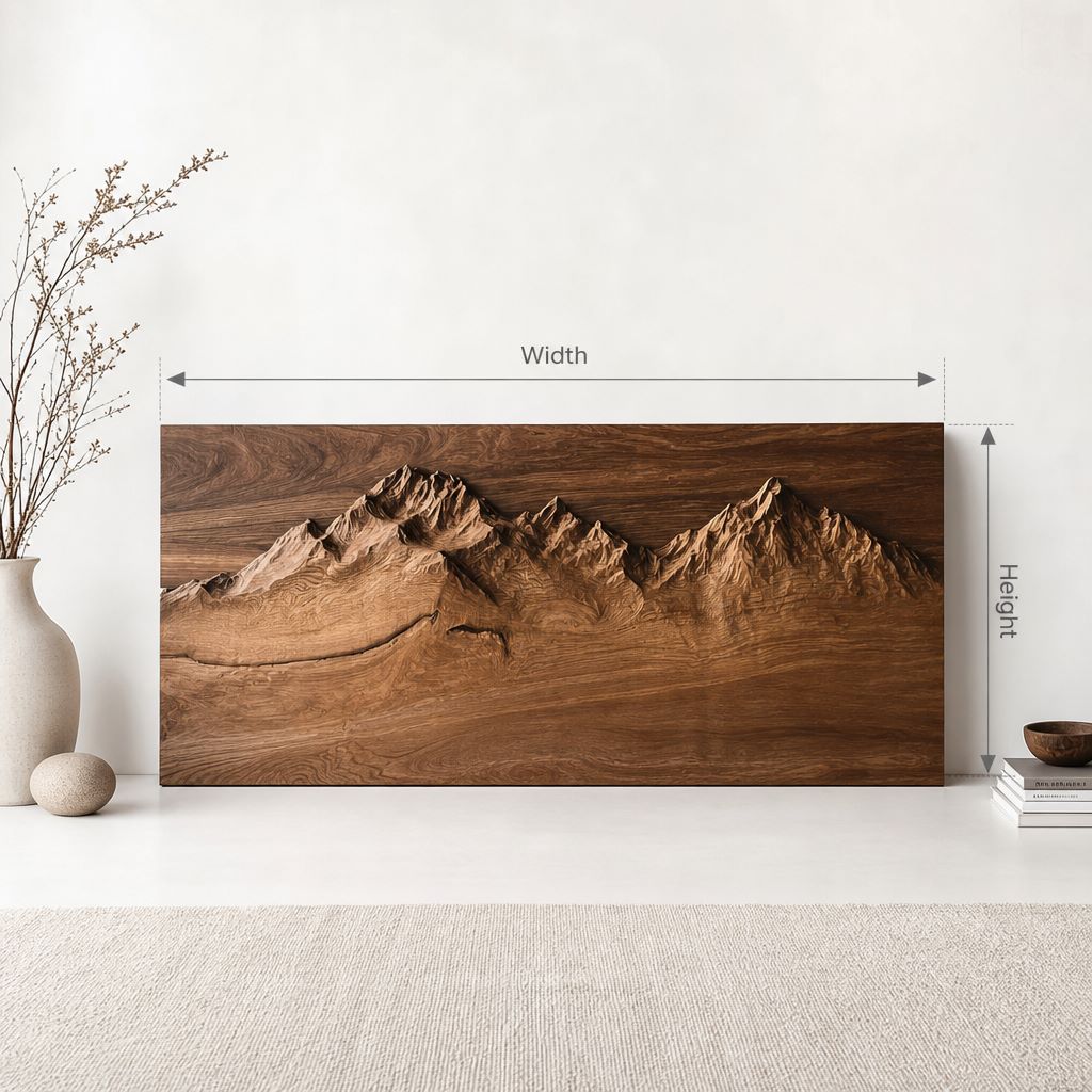 Rustic Mountain Headboard For Bedroom Or Chalet