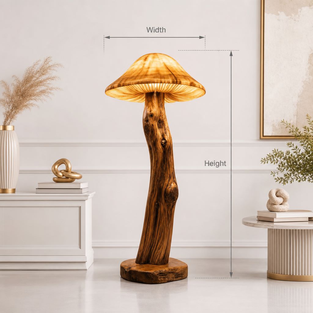Nursery Mushroom Floor Lamp with Translucent Gill Glow Cap