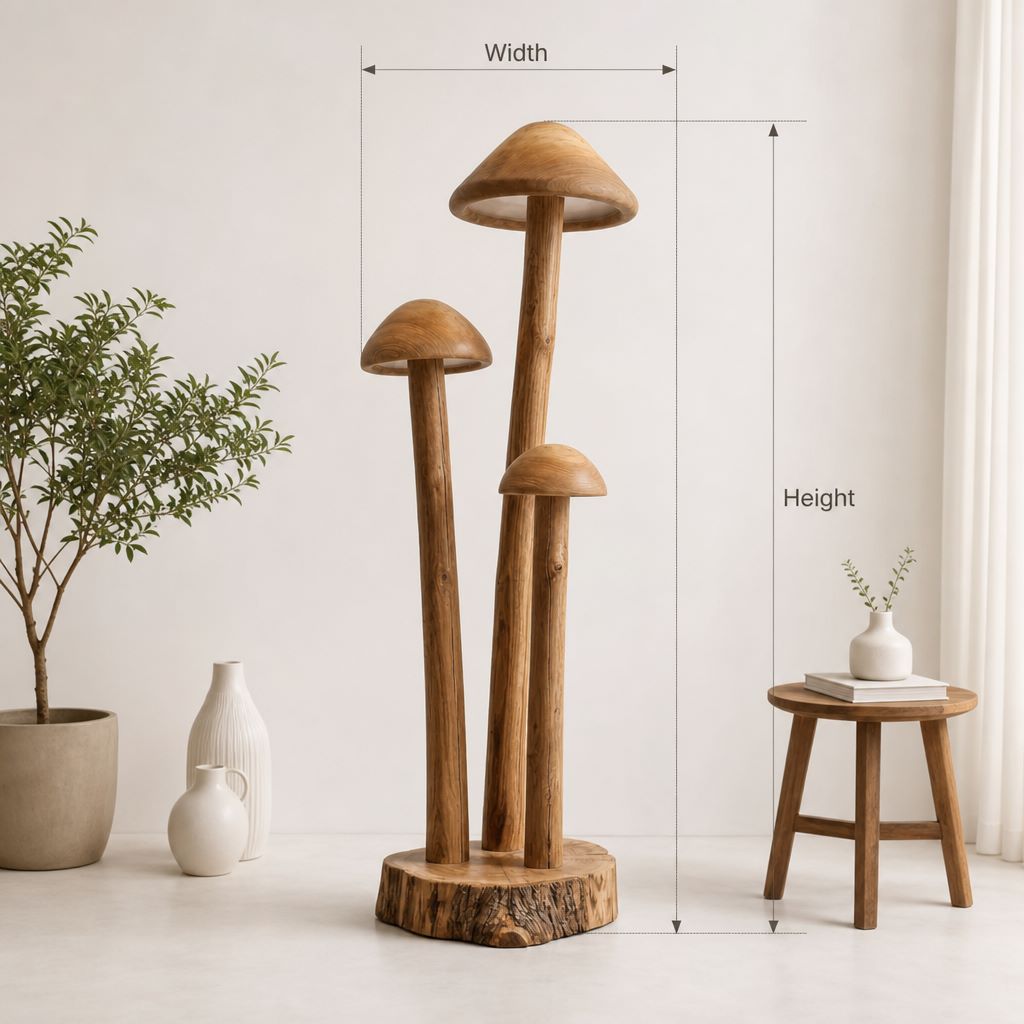 Triple Cluster Mushroom Floor Lamp with Hollow Dome Downlight