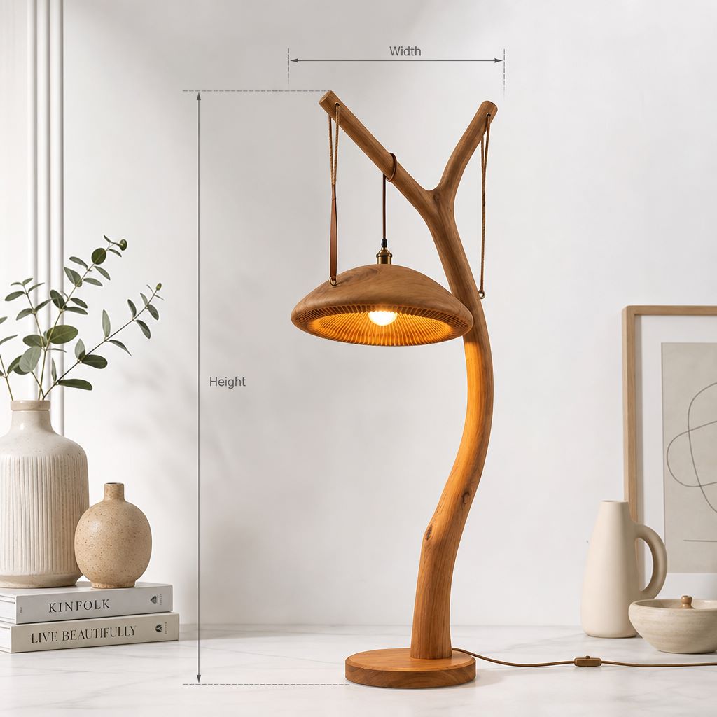 Y-Branch Pendant Mushroom Floor Lamp with Suspended Gill Glow