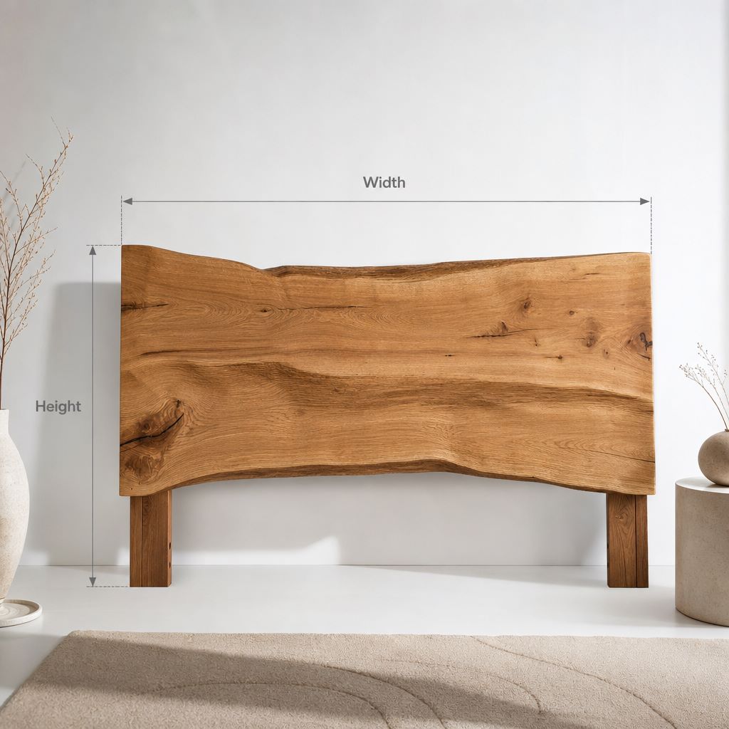 Rustic Live Edge Wooden Headboard Solid Wood Bedroom Interior Natural Statement