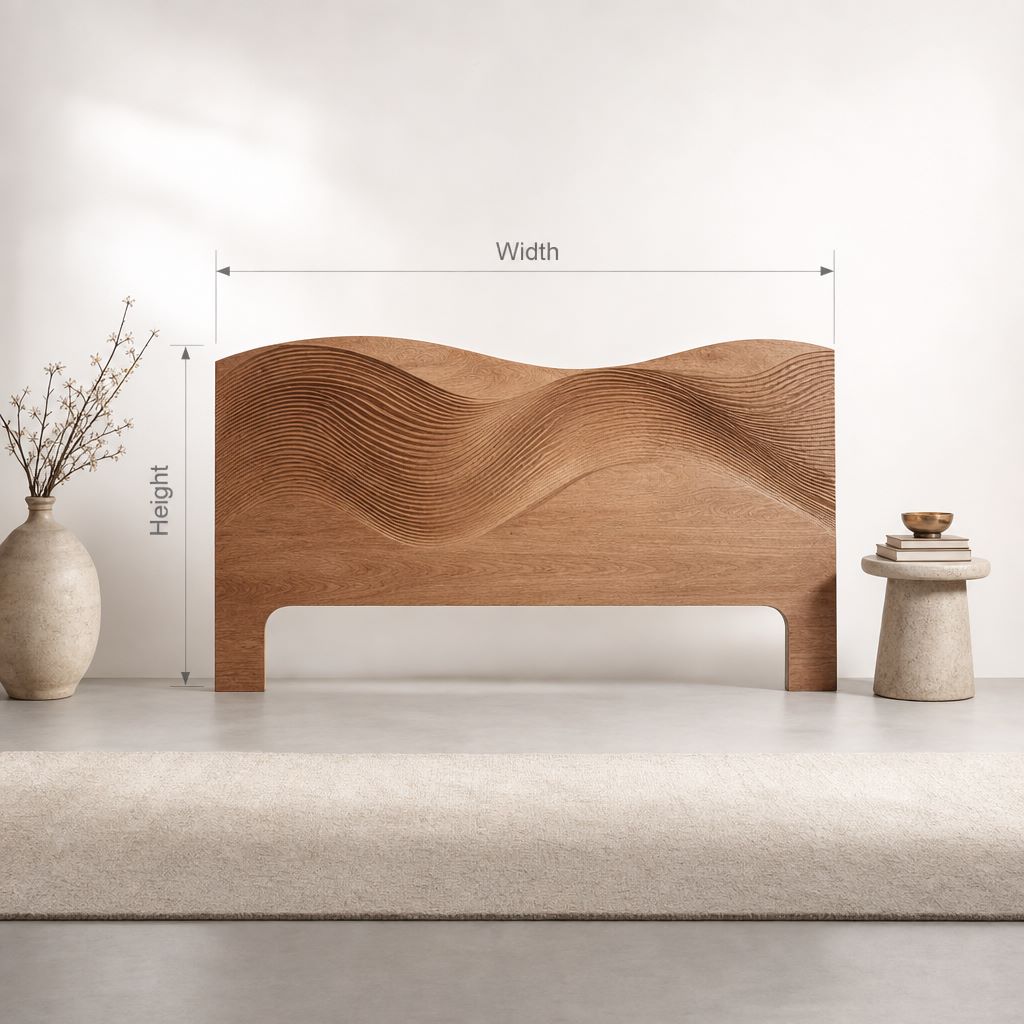 Rustic Sculptural Artistic Headboard For Bedroom
