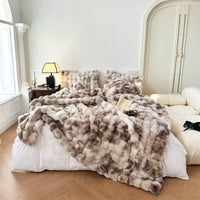 Luxurious Rabbit Faux-Fur Blanket Throw