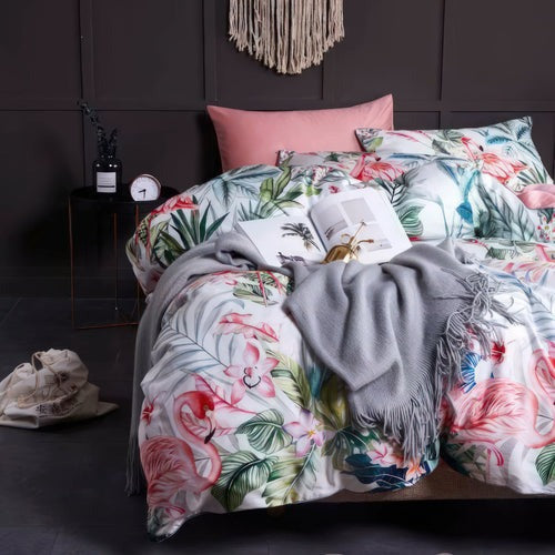 Paradise Pink Flamingo Duvet Cover Set