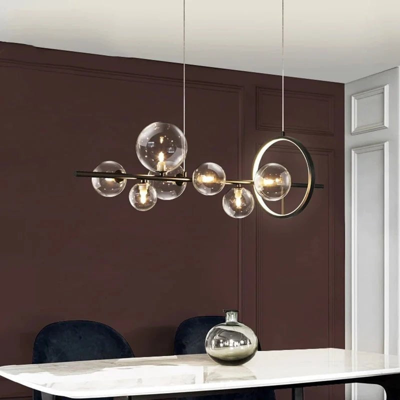 Elegant Bubble Glass Linear Chandelier