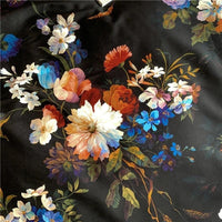 Black & Orange Floral Duvet Cover Set