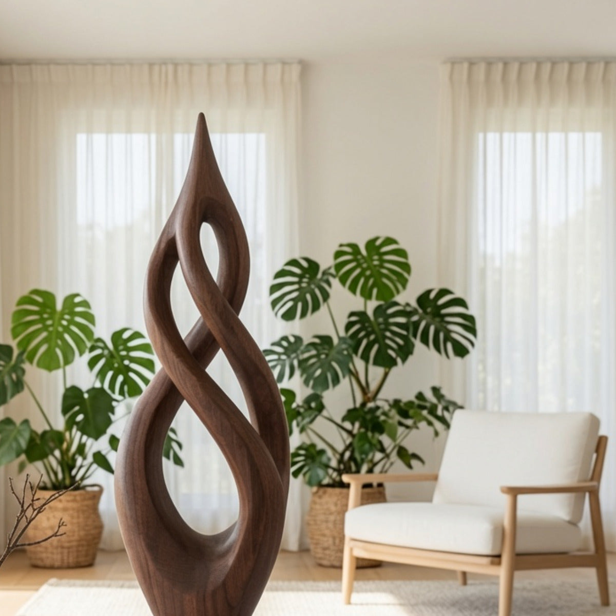 Contemporary handcrafted wooden home accent