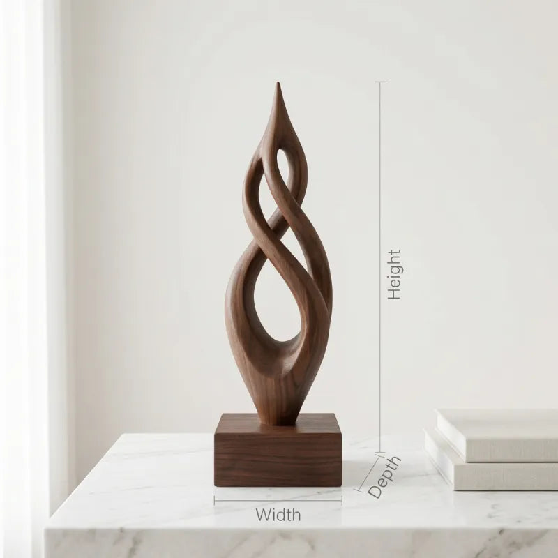 Abstract Wooden Sculpture Handmade Solid Wood Art - Modern Organic Home Decor