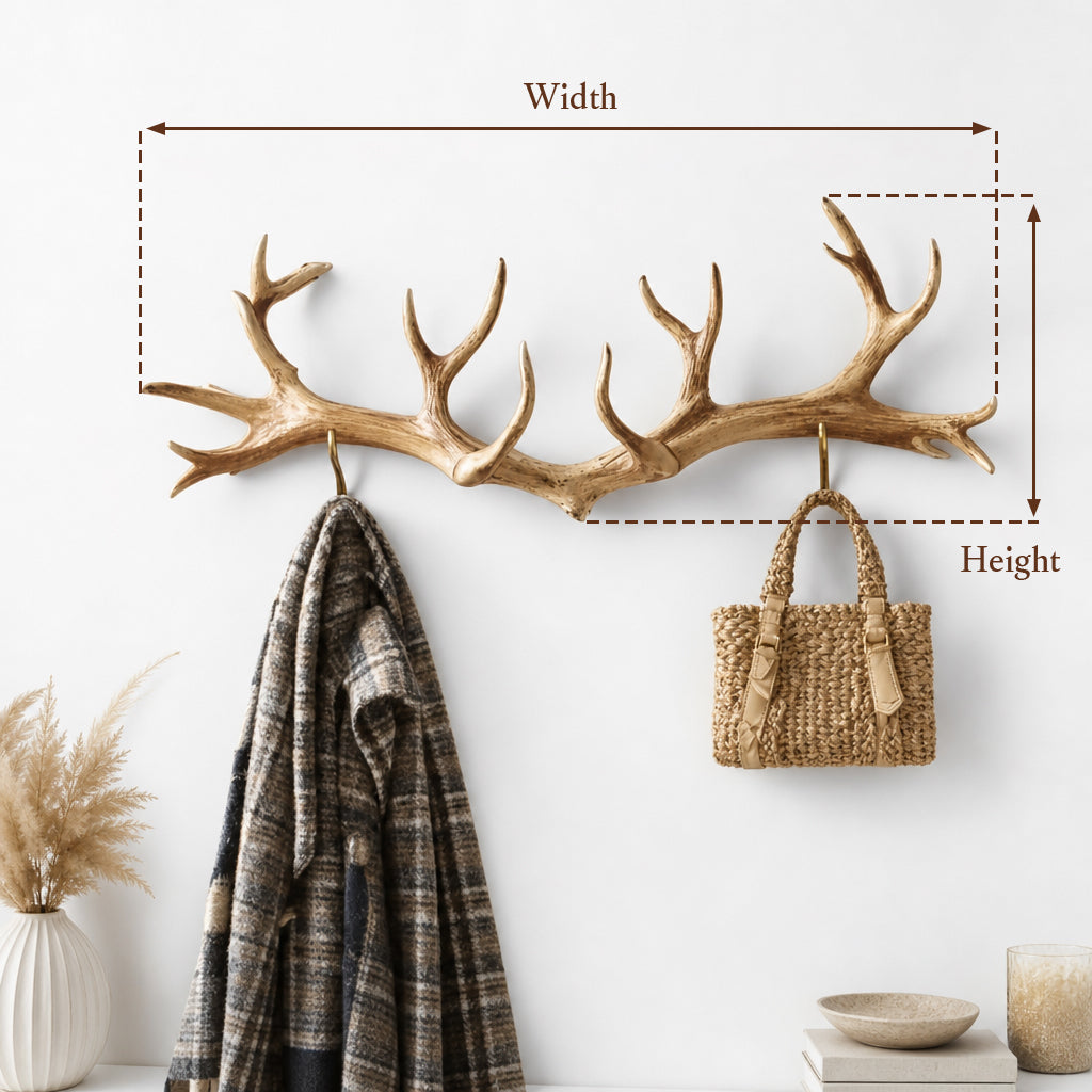 Antler Coat Rack – Rustic Handmade Wall Hook for Home & Office
