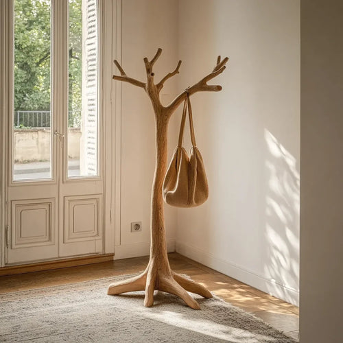 Artisan Sculptural Hall Tree | Handcrafted Solid Wood Standing Coat Rack