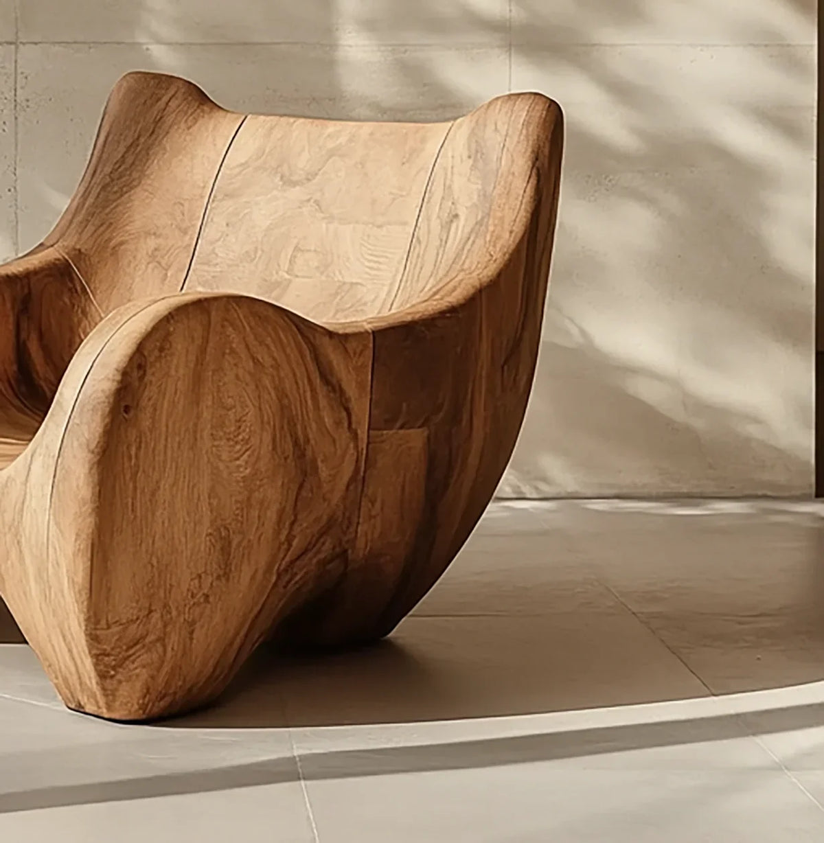 Solid wood lounge chair for living room with unique design