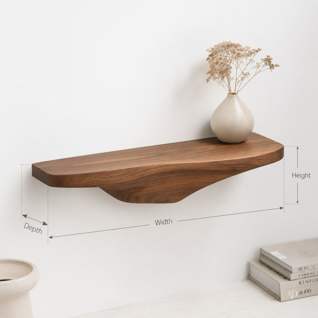 Artisanal Solid Wood Wall Storage for Modern Farmhouse Decor