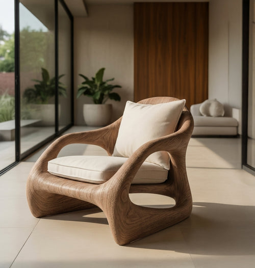 Artistic Sculpted Armchair For Living Room Or Lounge