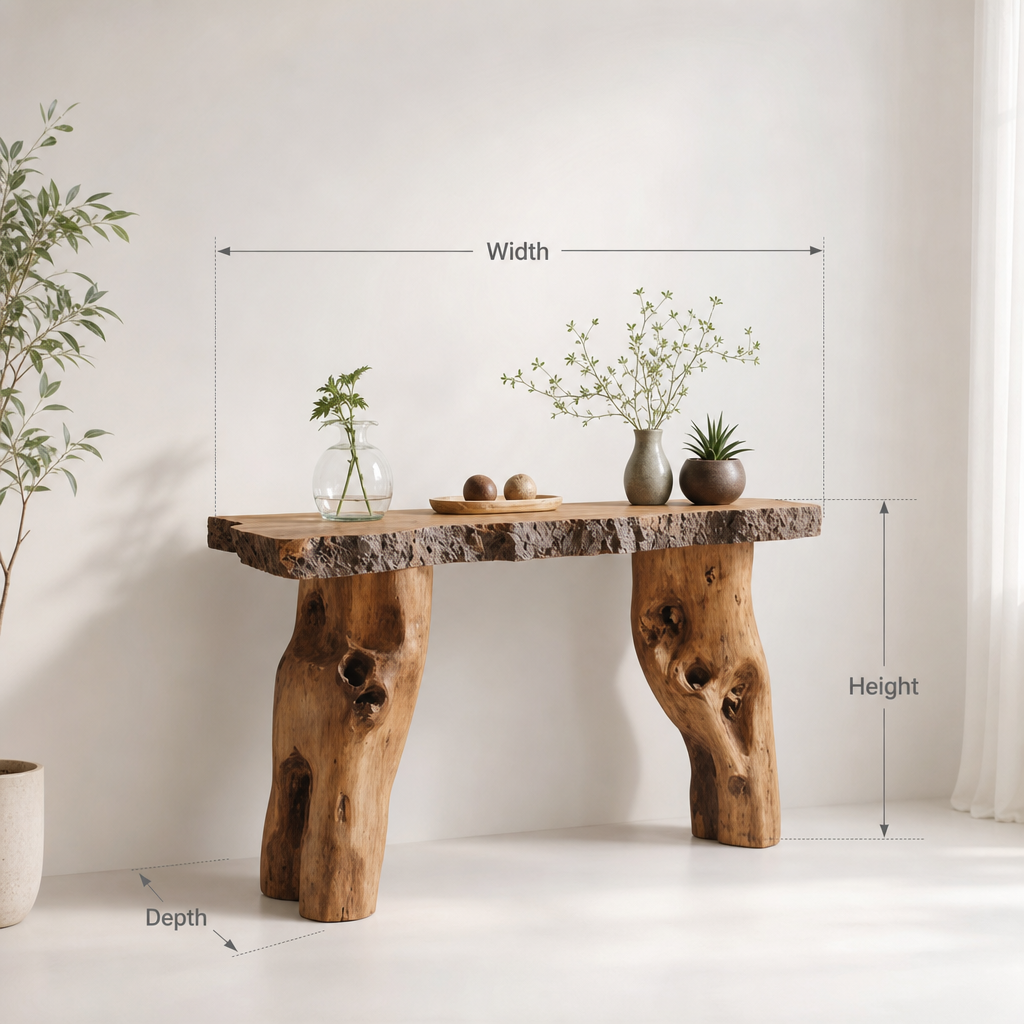 Ashdeco Reclaimed Wood Console Table – Rustic Live Edge Entryway Table