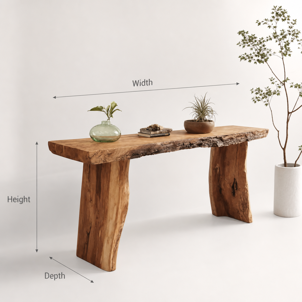 Ashdeco Reclaimed Wood Console Table – Rustic Live Edge Entryway Table