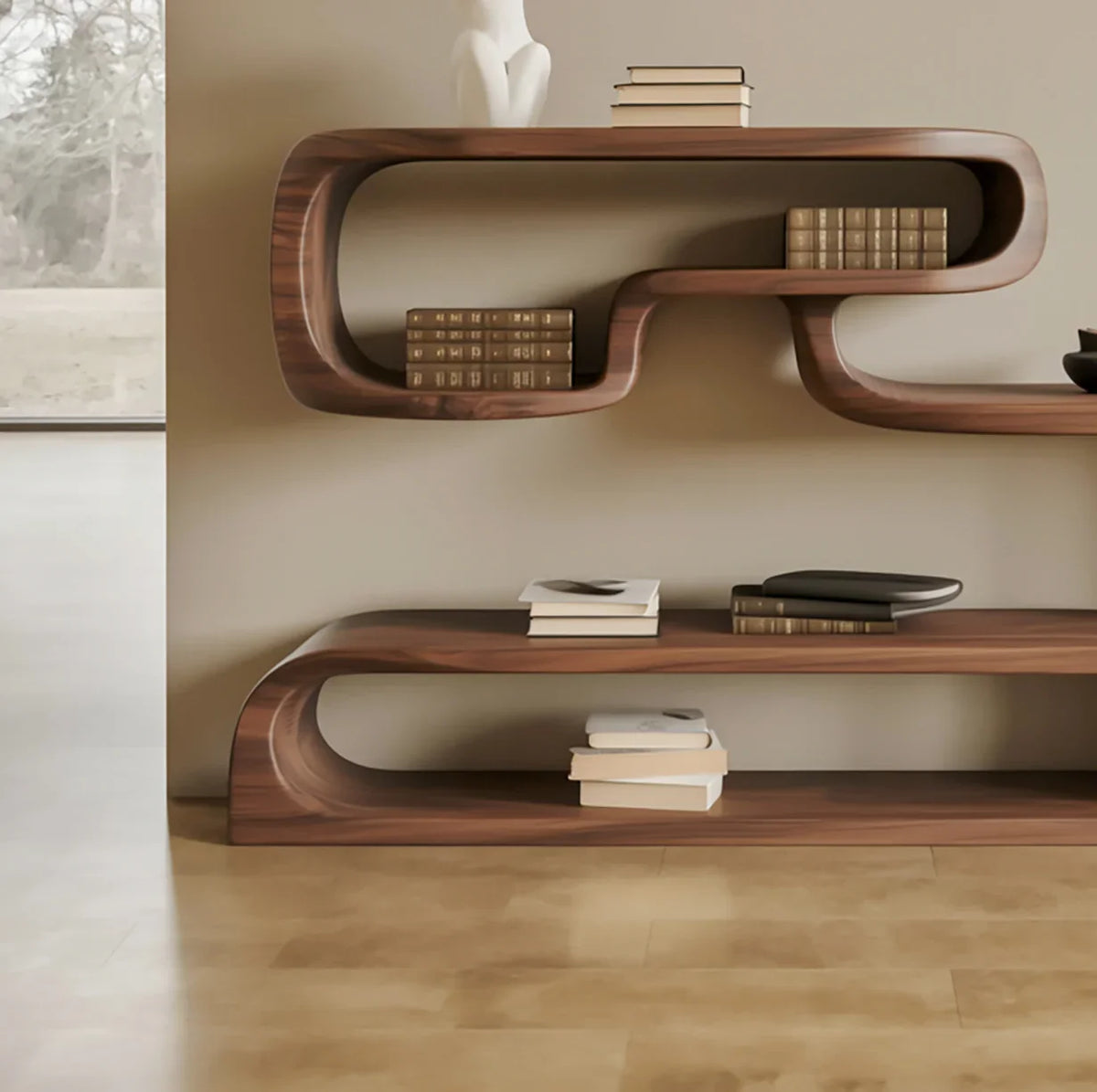 Modern Room Divider Bookshelf – Open Shelving for Living Room